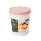 The Sweet Treats Tub is a white homemade ice cream container with a pink silicone lid, 1-quart capacity, and an image of ice cream being scooped—ideal for preventing freezer burn and storing homemade or store-bought treats.