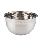 The Mixing Bowl is made of durable stainless steel with a shiny finish and features a 3.5 QT (3.3 L) measurement marking on the side, ideal for everyday kitchen use.