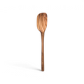 The tovolo Olivewood Spoonula features a smooth, polished finish and distinct wood grain patterns. Designed to be nonstick safe, it is displayed against a white background.