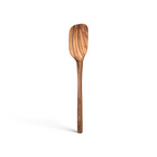 The tovolo Olivewood Spoonula features a smooth, polished finish and distinct wood grain patterns. Designed to be nonstick safe, it is displayed against a white background.