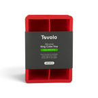 The tovolo King Cube Silicone Ice Molds (Set of 2), in red, create large craft ice cubes for stylish drinks and come packaged with “Silicone King Cube Tray” and “Chill With Style” in green.