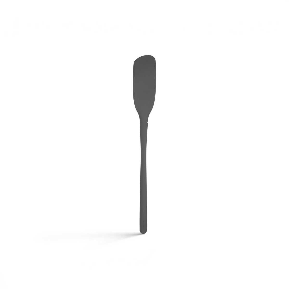 The tovolo Flex-Core Blender Spatula, featuring a long handle, narrow rectangular silicone head, and rounded grip, is displayed against a white background.