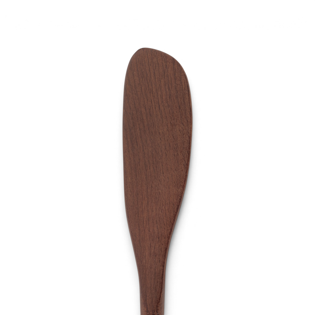 The Beechwood Utensils feature a smooth, flat, and slightly curved wooden butter spreader—ideal for non-stick cookware or as an addition to your wooden pancake turner collection, displayed against a white background.