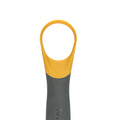 The 2-in-1 Squash Tool features a yellow oval loop and a gray handle, with a durable nylon blade designed for effortless seed removal from squash.