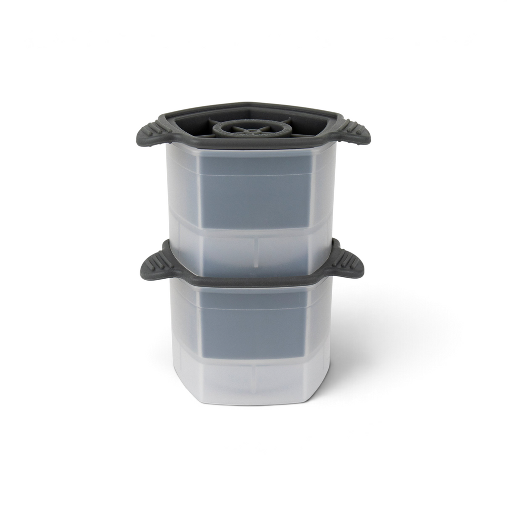 The tovolo Rose Ice Molds (Set of 2) features transparent, hexagonal containers with black lids and corner grips—ideal for storing rose-shaped ice cubes or organizing silicone molds.