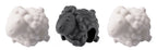 The Lid Lifters set includes three sheep-shaped silicone kitchen accessories—two white and one black, each with a side hole—displayed against a white background.