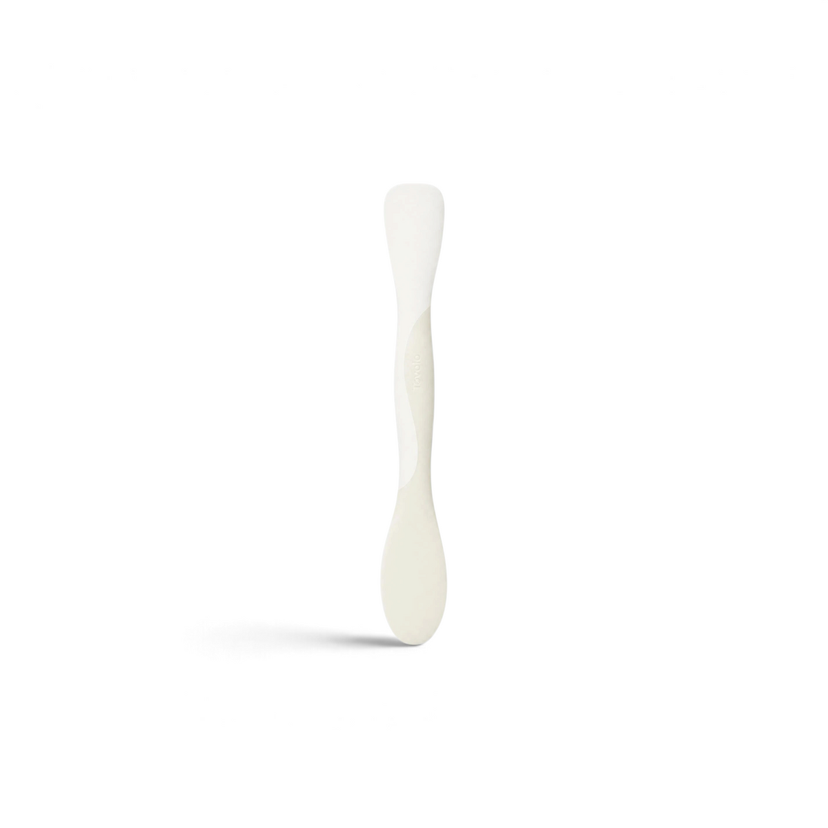 Tovolo Scoop and Spread dual-ended kitchen tool in off-white silicone for scraping, stirring, and spreading.