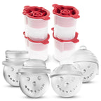 The tovolo Snowman Ice Molds (Set of 4) create festive, smiling snowman ice cubes with unique hats—perfect for holiday cheer or as a fun Christmas gift.