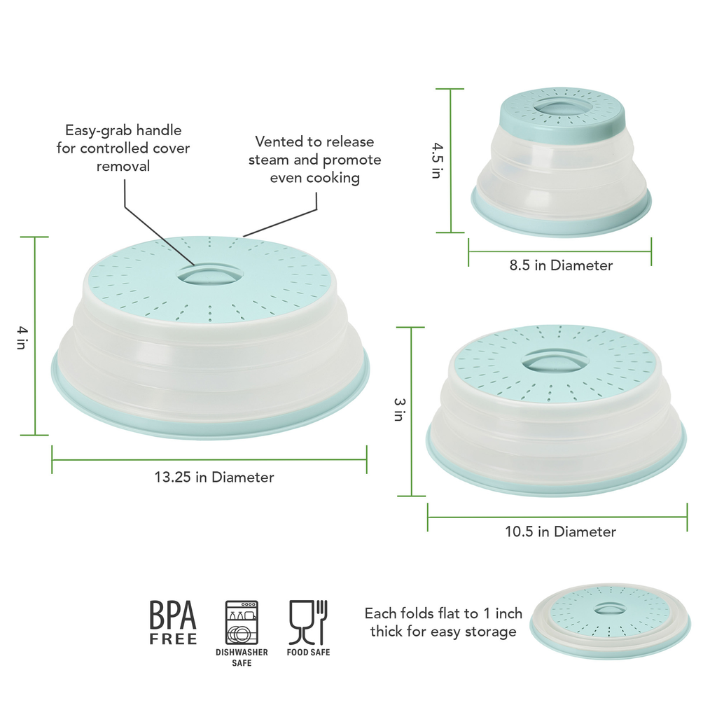 Collapsible Microwave Food Cover - Set of 3