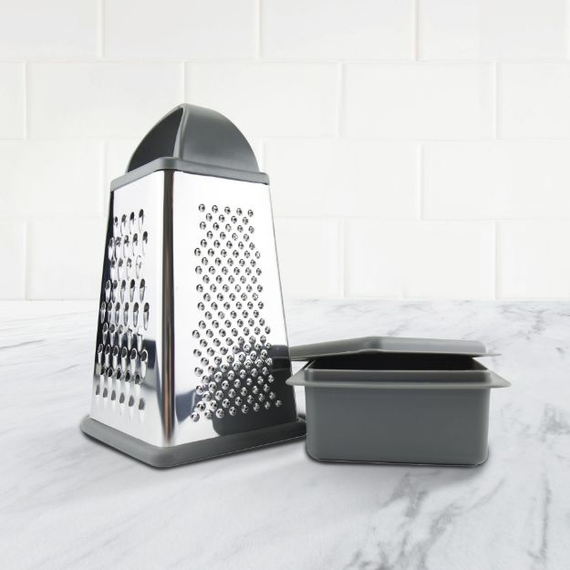 Picture of Elements Box Grater with Storage Container - Charcoal