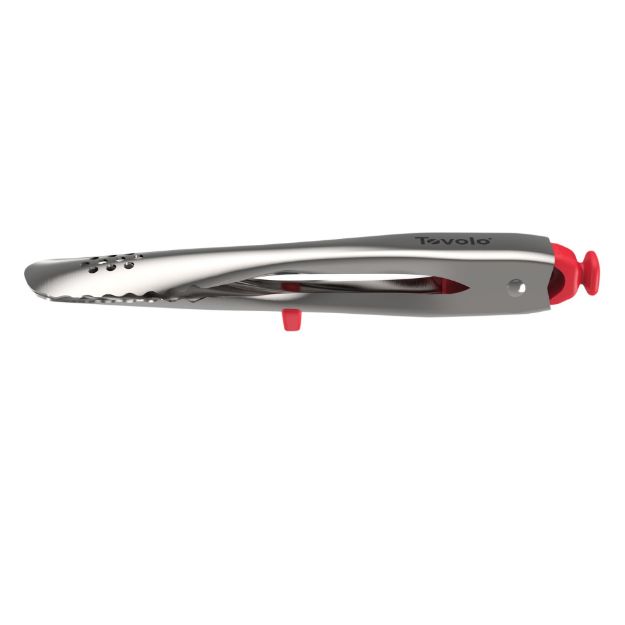Picture of 7" Stainless Steel Tongs - Candy Apple Red